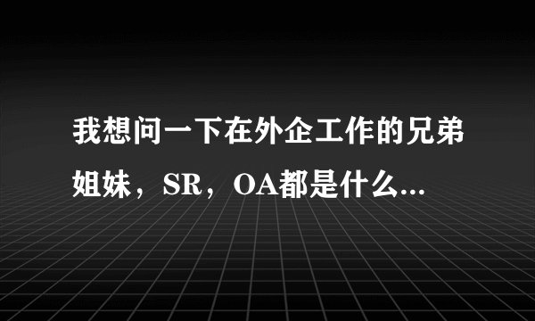 我想问一下在外企工作的兄弟姐妹，SR，OA都是什么职位的简称啊？还有KC，DT都是代表什么呢？很快就要面试了
