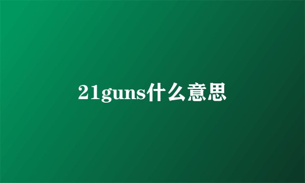 21guns什么意思