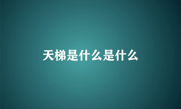 天梯是什么是什么