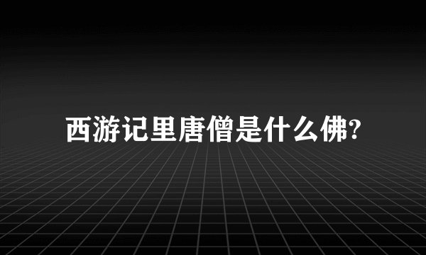 西游记里唐僧是什么佛?