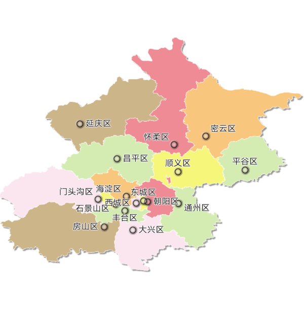 北京市几个区县以及分布图