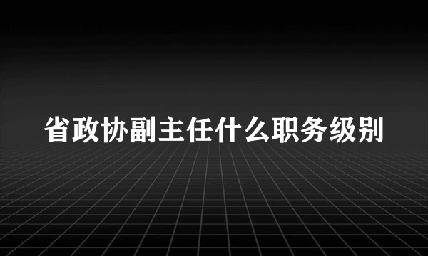 省政协副主任什么职务级别