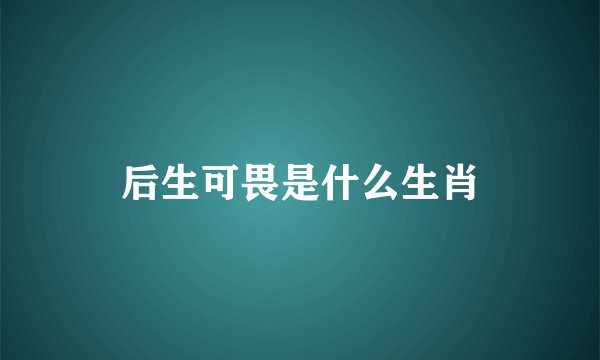 后生可畏是什么生肖