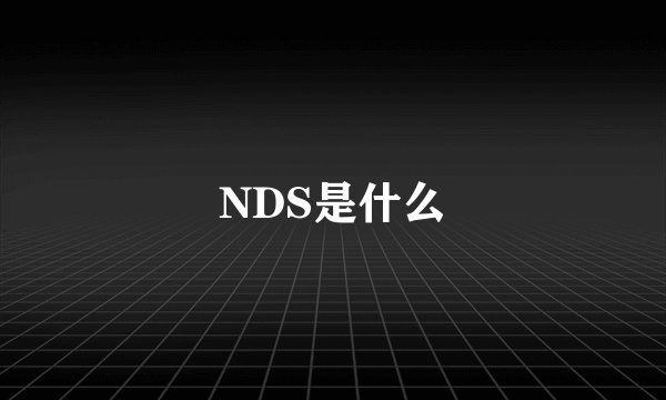 NDS是什么
