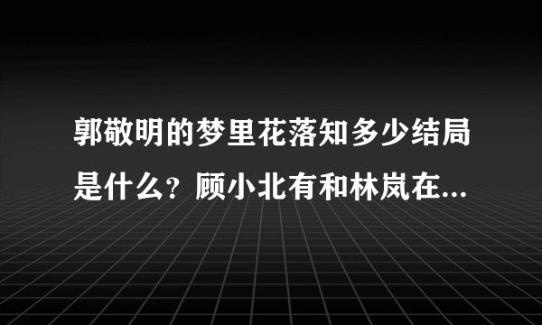 郭敬明的梦里花落知多少结局是什么？顾小北有和林岚在一起吗？请读过的回答。谢谢