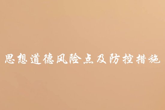 思想道德风险点及防控措施