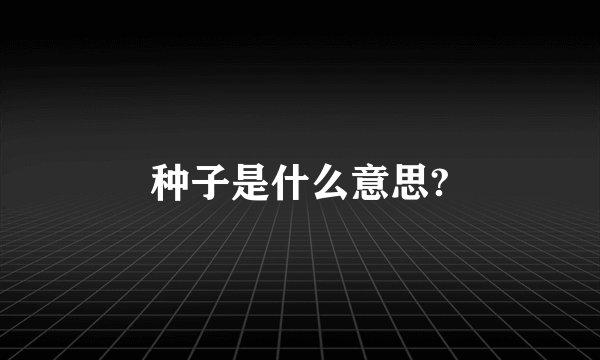 种子是什么意思?