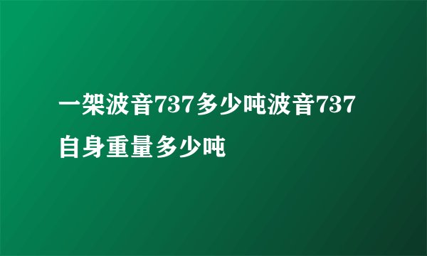 一架波音737多少吨波音737自身重量多少吨