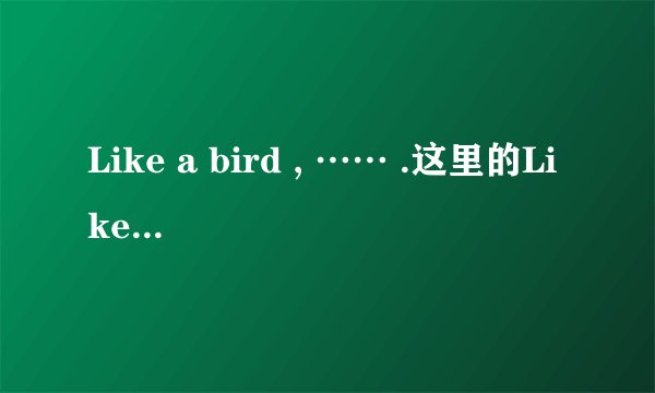 Like a bird , …… .这里的Like a bird 是做什么成分？