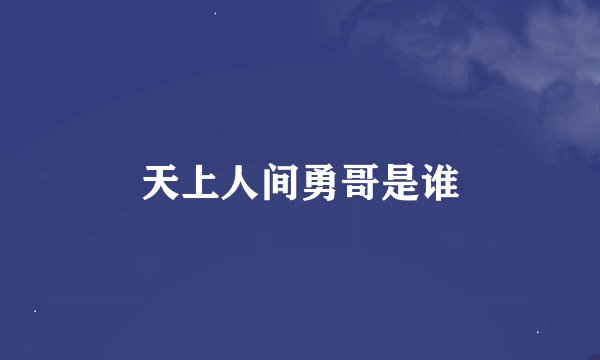 天上人间勇哥是谁
