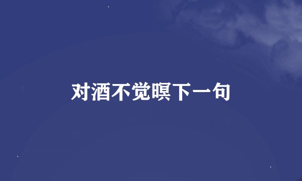对酒不觉暝下一句