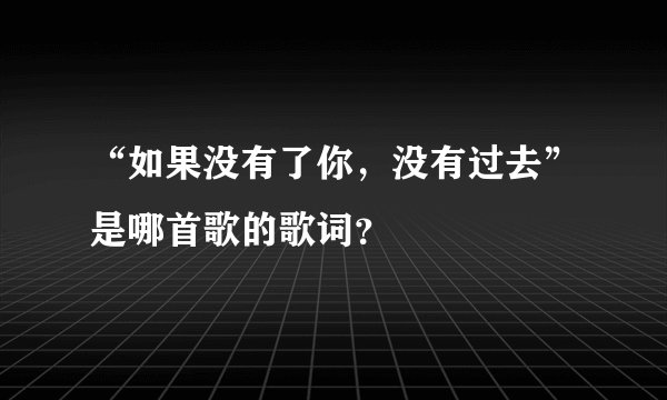 “如果没有了你，没有过去”是哪首歌的歌词？