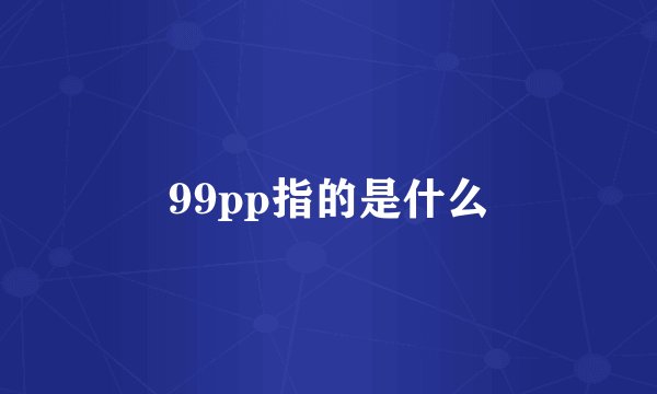 99pp指的是什么