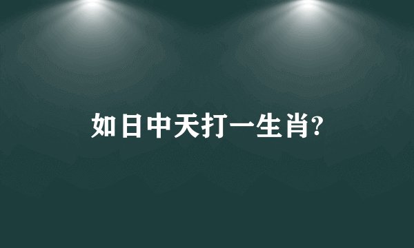 如日中天打一生肖?