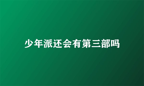 少年派还会有第三部吗