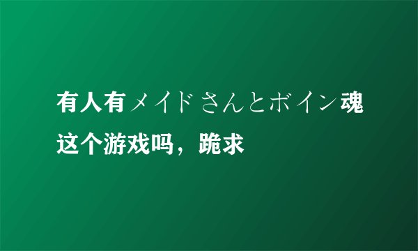 有人有メイドさんとボイン魂这个游戏吗，跪求
