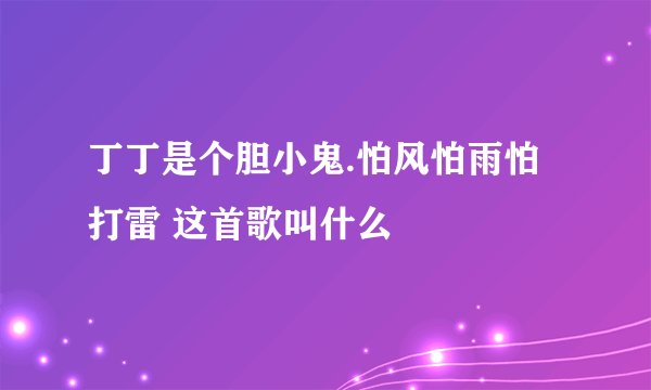 丁丁是个胆小鬼.怕风怕雨怕打雷 这首歌叫什么