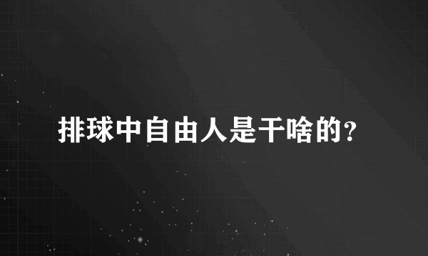 排球中自由人是干啥的？
