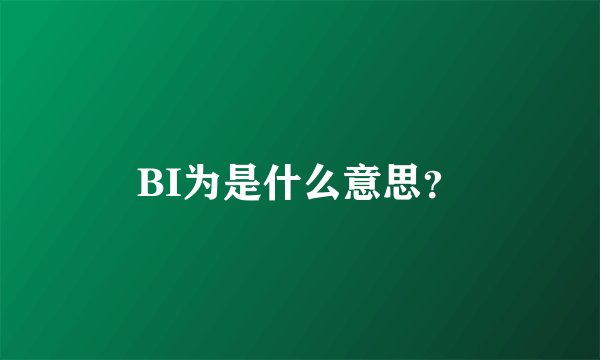 BI为是什么意思？