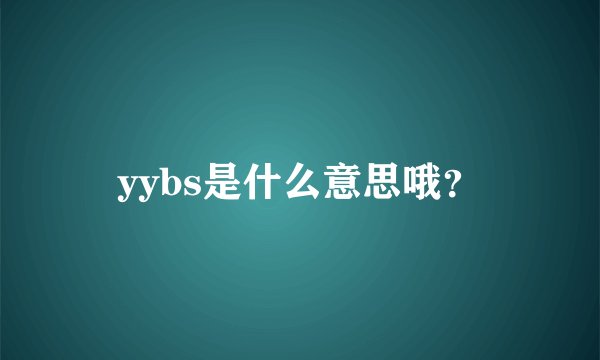 yybs是什么意思哦？