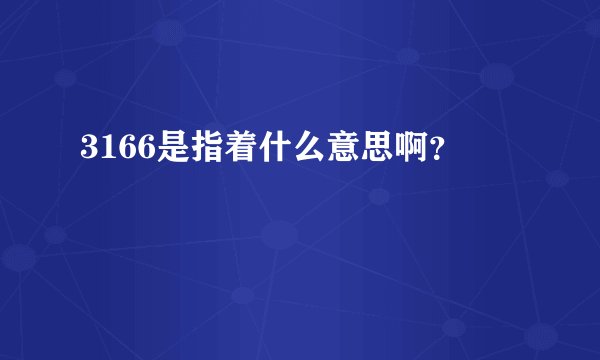 3166是指着什么意思啊？