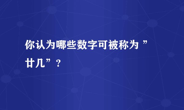 你认为哪些数字可被称为 ”廿几”?