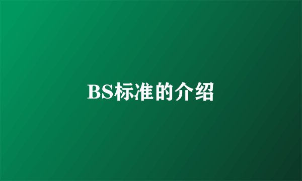 BS标准的介绍