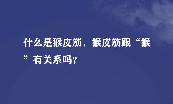 什么是猴皮筋，猴皮筋跟“猴”有关系吗？