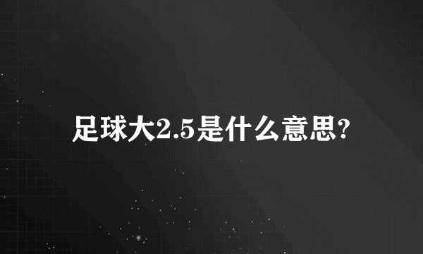 足球大2.5是什么意思?