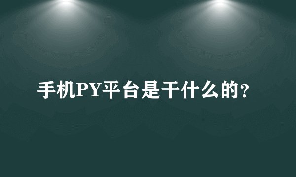 手机PY平台是干什么的？