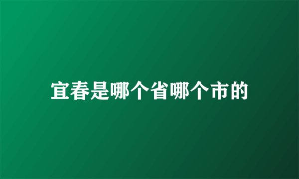 宜春是哪个省哪个市的