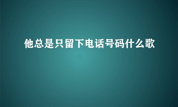 他总是只留下电话号码什么歌