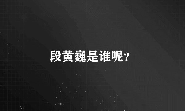 段黄巍是谁呢？