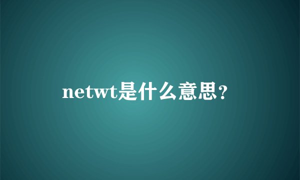 netwt是什么意思？