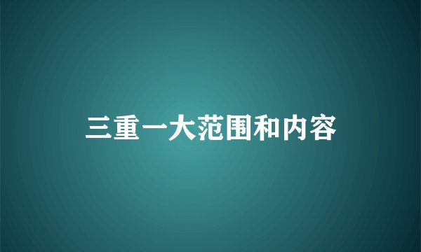 三重一大范围和内容