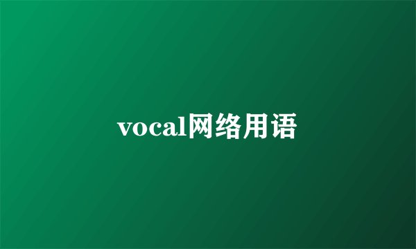 vocal网络用语