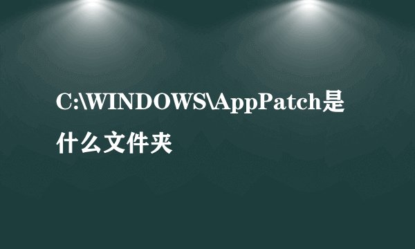 C:\WINDOWS\AppPatch是什么文件夹