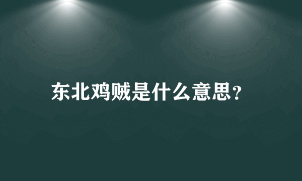 东北鸡贼是什么意思？