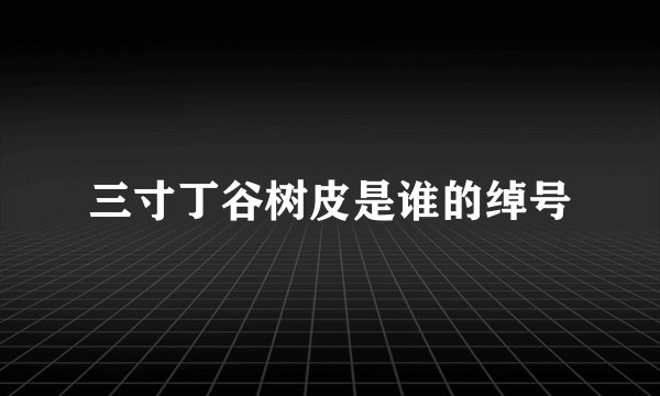 三寸丁谷树皮是谁的绰号