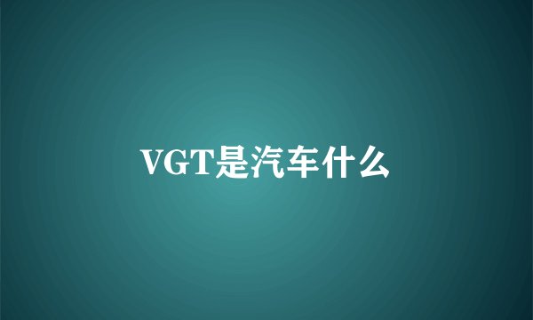 VGT是汽车什么