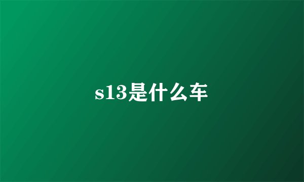 s13是什么车
