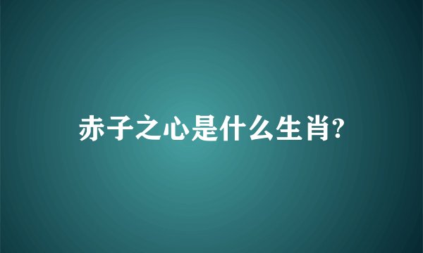 赤子之心是什么生肖?