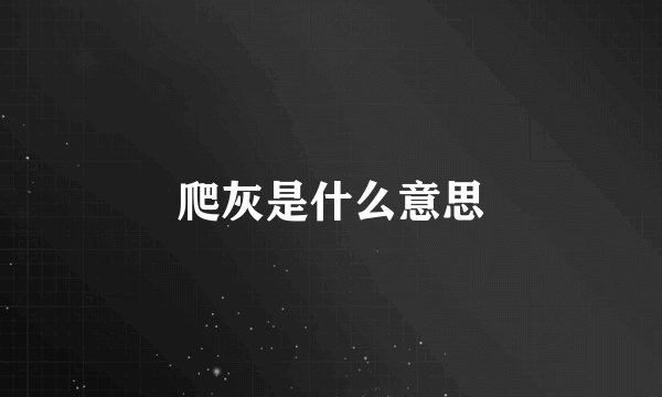 爬灰是什么意思