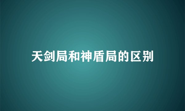 天剑局和神盾局的区别