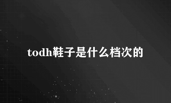 todh鞋子是什么档次的