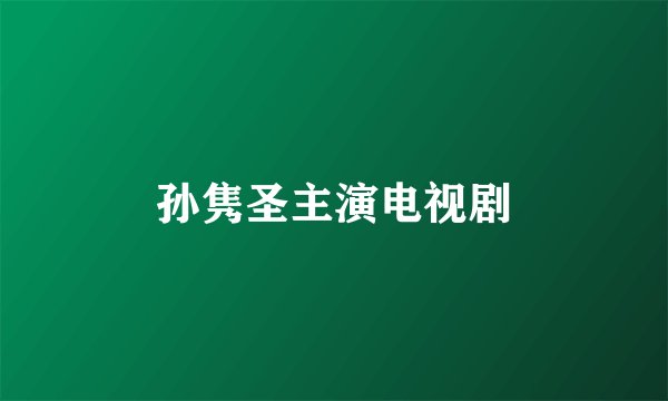 孙隽圣主演电视剧