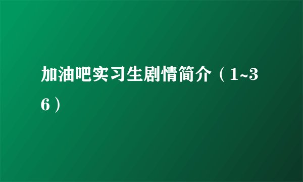 加油吧实习生剧情简介（1~36）