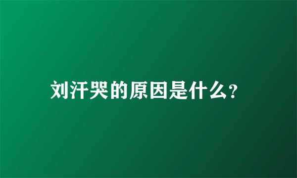 刘汗哭的原因是什么？