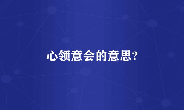 心领意会的意思?