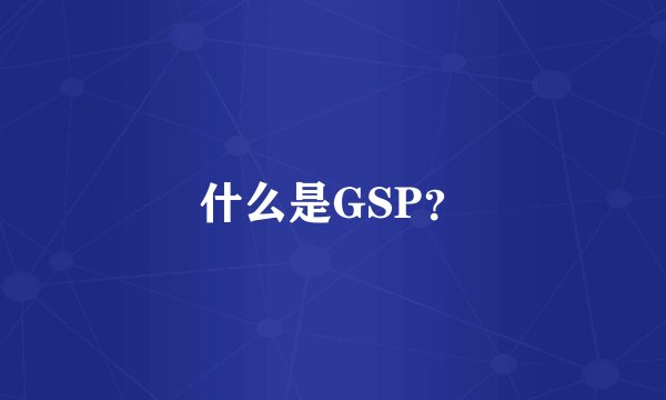 什么是GSP？